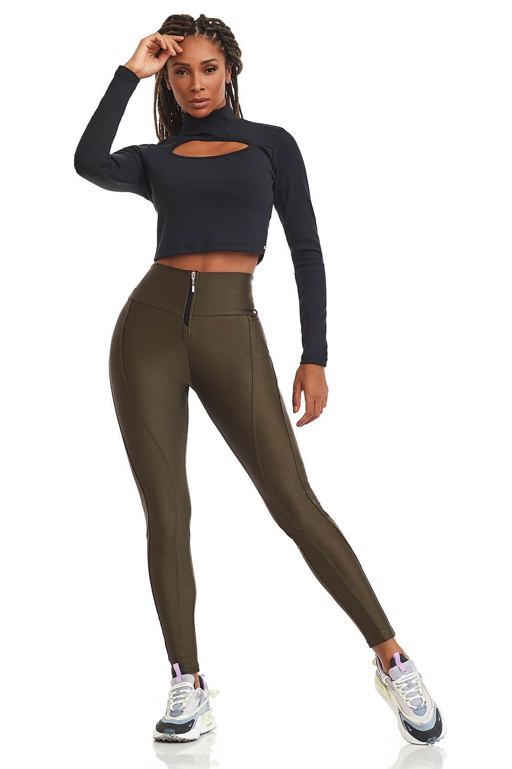 Cropped Long Sleeve Fitness Posh Black - Caju Brasil