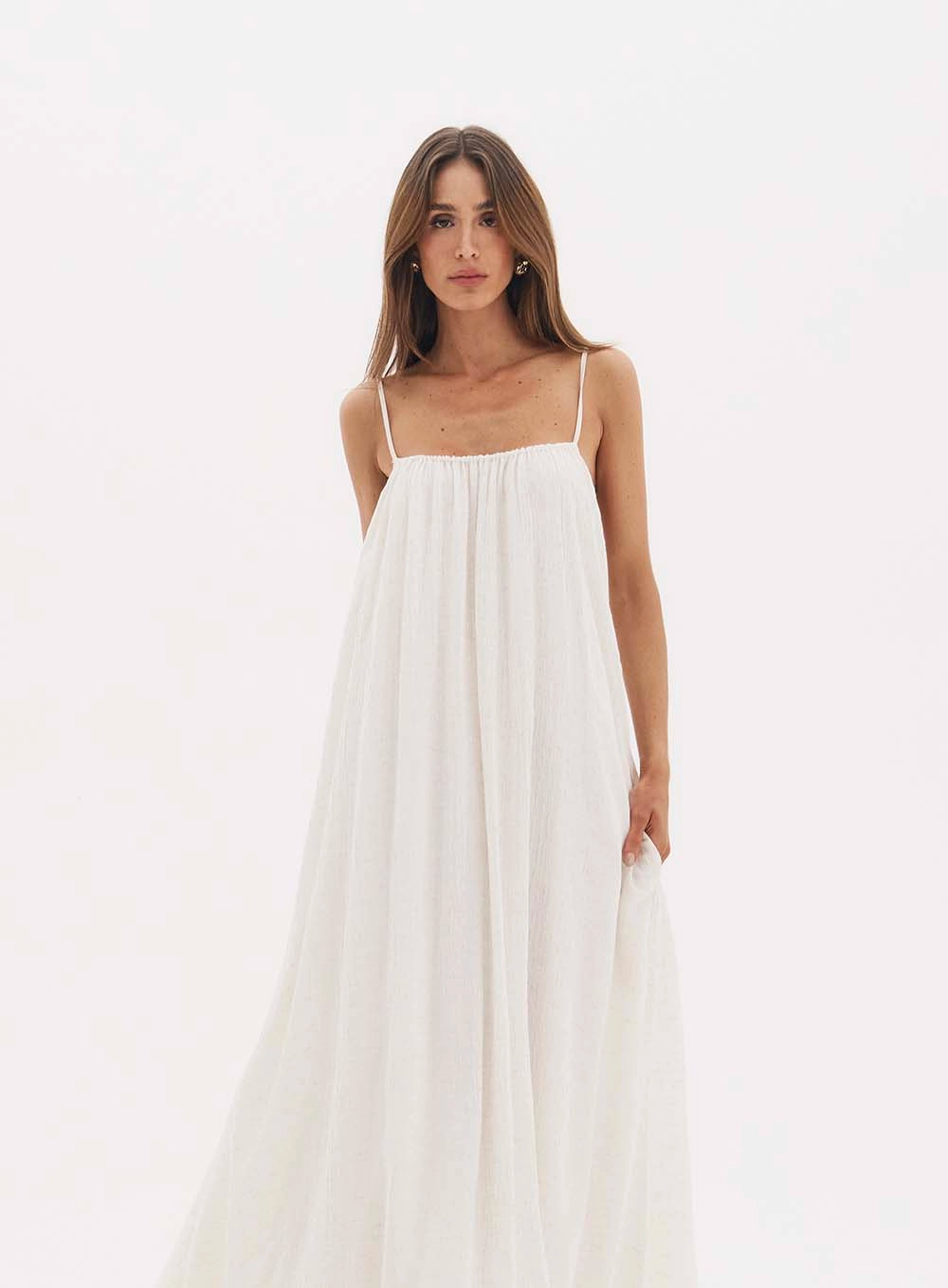 Sandra - Long, Flowy Linen Dress