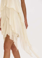 Marguerite Asymmetrical Short Dress with Ruffles - OASIS Resortwear - WaveFit