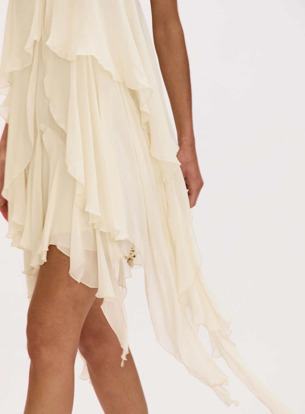Marguerite Asymmetrical Short Dress with Ruffles
