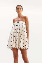 Giulia Polka Dot Strapless Balloon Mini Dress