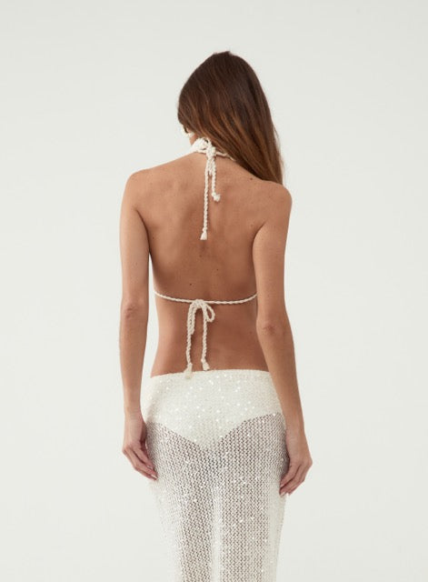 Kiana Sequin Maxi Dress with Open Back
