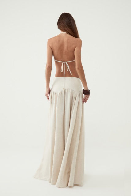 Linen Top & Maxi Skirt Set