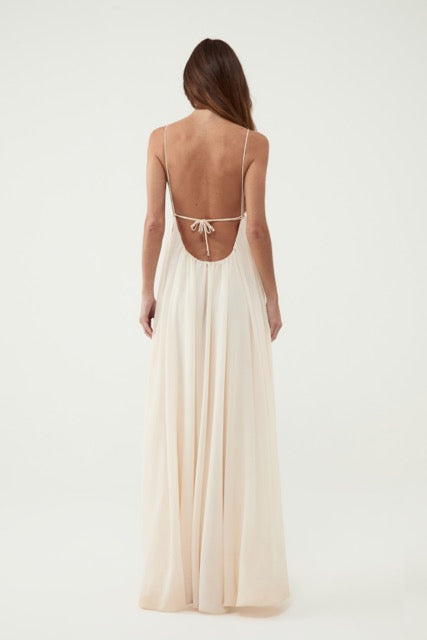 Esme Asymmetric Balloon Maxi Dress with Lace