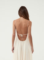 Esme Asymmetric Balloon Maxi Dress with Lace