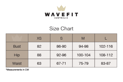Size chart for Sophia Dress - Oasis Resortwear