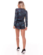 Blouse Long Sleeve Hued Foliage Black - Vestem - WaveFit