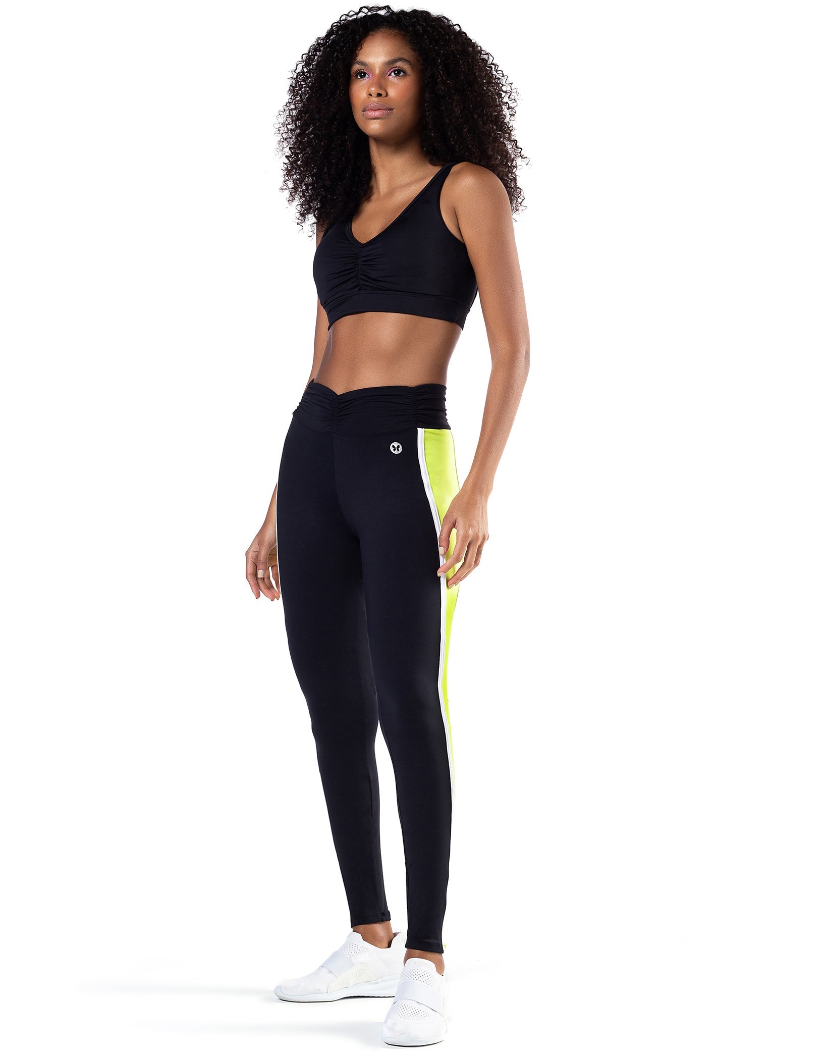 Leggings Fuso Fergata With Neon Yellow - Vestem