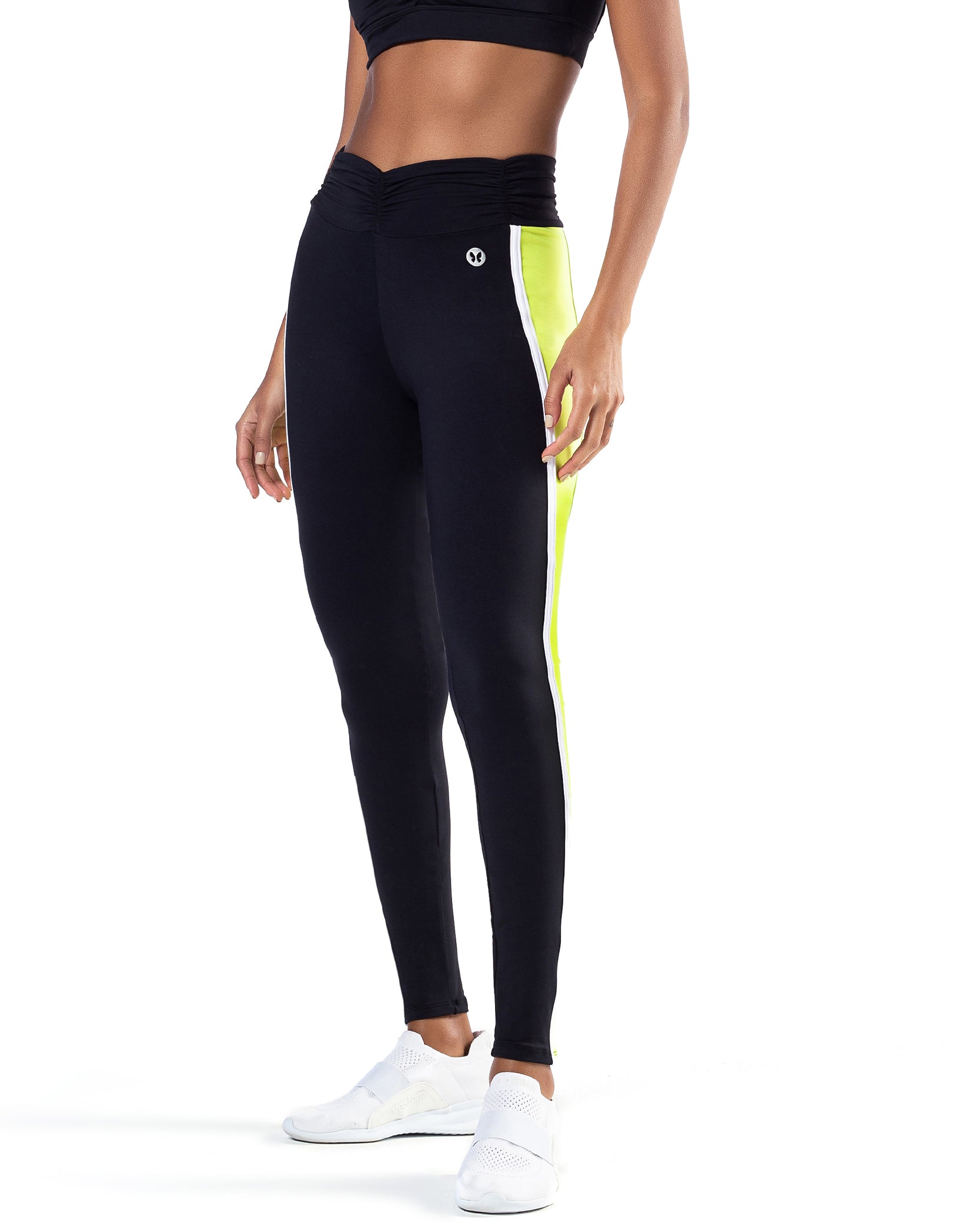 Leggings Fuso Fergata With Neon Yellow - Vestem