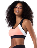 Sports Bra Southeast Black With Neon Coral - Vestem - WaveFit