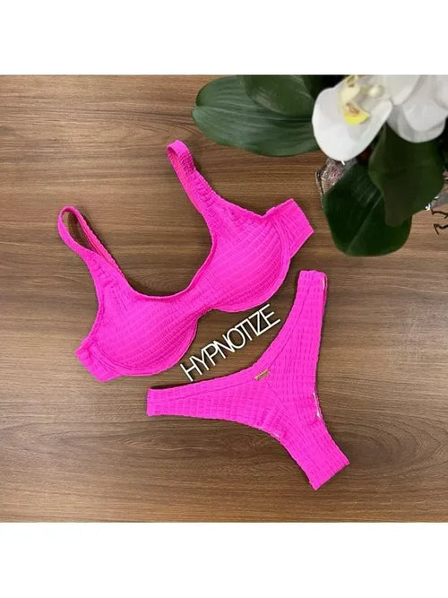 Bikini Karine Lastex Pink - Hypnotize Fashion Beach - WaveFit
