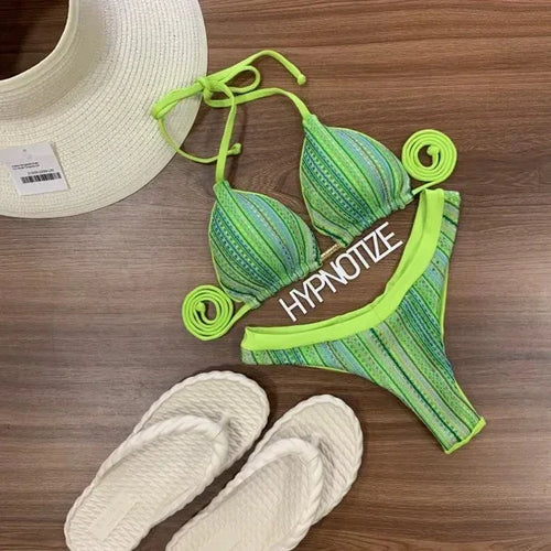 Bikini Andrieli Green Crochet - WaveFit