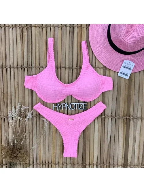 Bikini Karine Lastex Light Pink - Hypnotize Fashion Beach - WaveFit